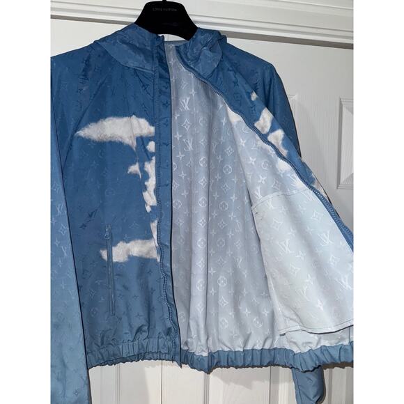 Louis Vuitton Virgil Abloh Monogram Cloud Blue Logo Anorak Windbreaker Jacket 48 - Picture 14 of 16
